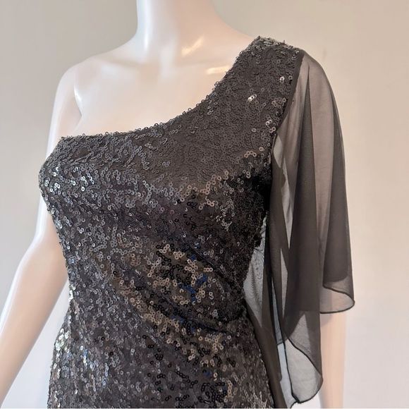 Taboo Y2K Sequined One Shoulder Mini Dress Size L - Picture 6 of 12